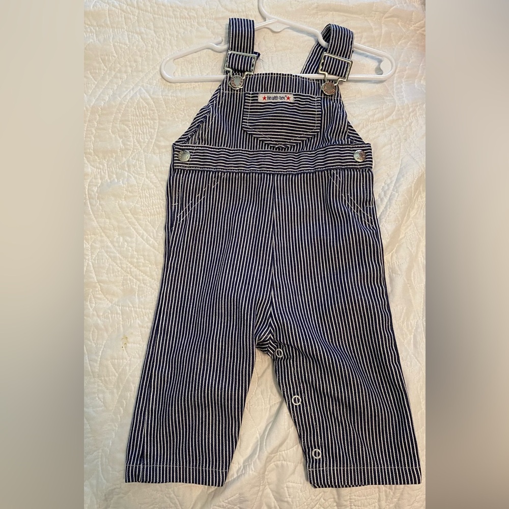 Vintage Health Tex striped overalls. Infant 9 months.